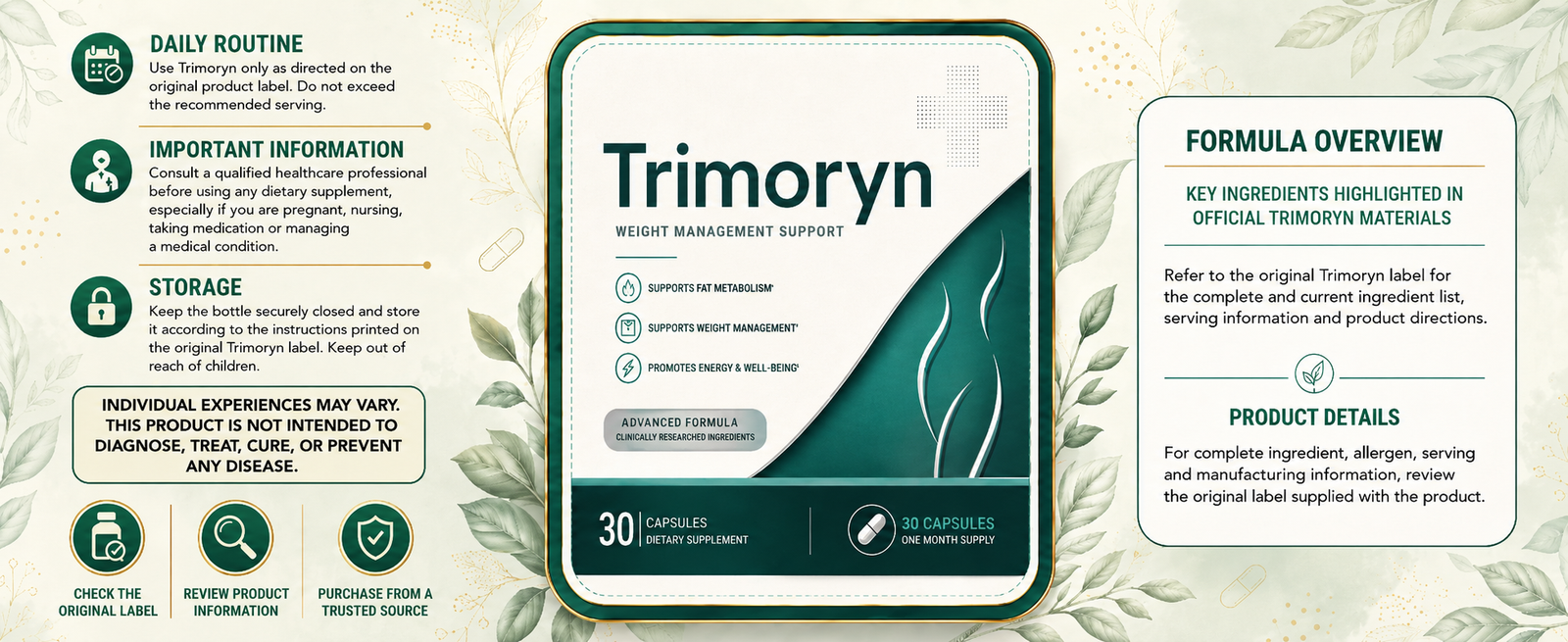 Trimoryn formula and product information overview